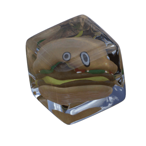 hamburger trapped in crystal