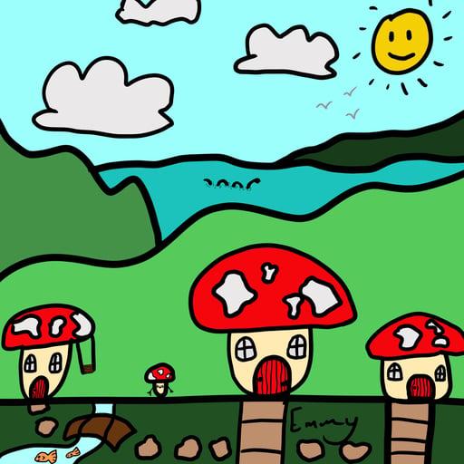 Mushroom Village By Emmy