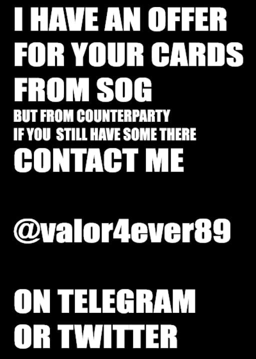 OFFER FOR SOG COUNTERPARTY CARDS