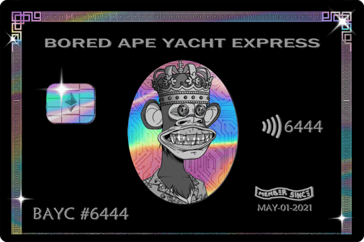 Bored Ape Yacht Club Express Black Card - 6444