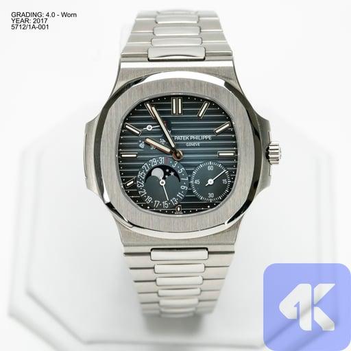 Patek Nautilus Moon Phase 2017 Date Steel Black Blue 40mm 5712-1A-001 Patek Philippe Nautilus Moon Phase- Full Boxes & Papers