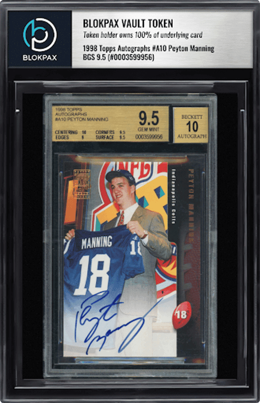 1998 Topps Peyton Manning #A10 - BGS 9.5 (Cert: 3599956)