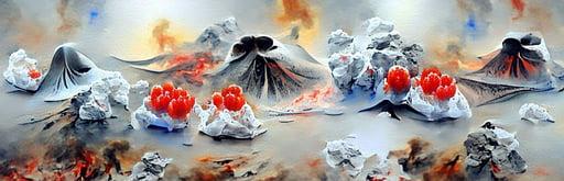 Erupting volcanoes in an alive planet