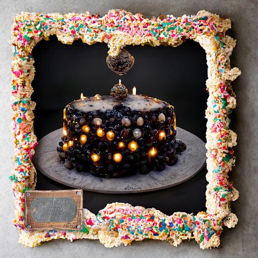 Shining And Fantastic Fairy Sprinkle Black Sapote Fire Pearl Caviar Upside Down Cake