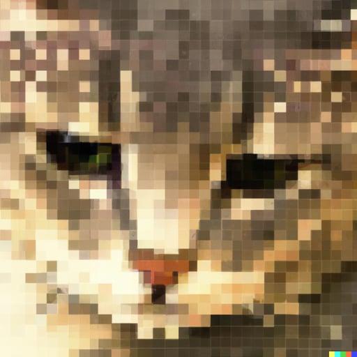 PIXELATED CAT 😻— DALL-E, 2022