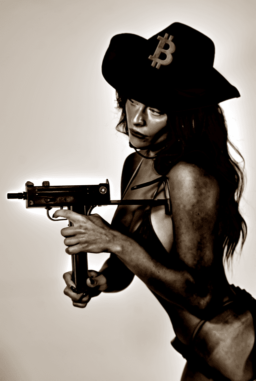 The Bitcoin Cowgirl B&W