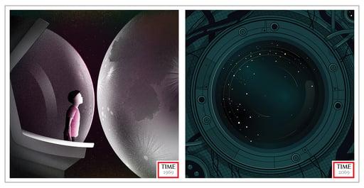 The Year That Took Us To The Moon, 1969 by Brian Stauffer & Porthole, 2069 by Harry Campbell