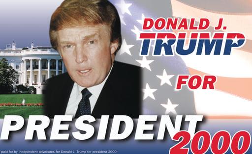 Trump For President 2000 sign