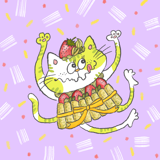 Pistachio and Strawberry Charlotte Cake Cat