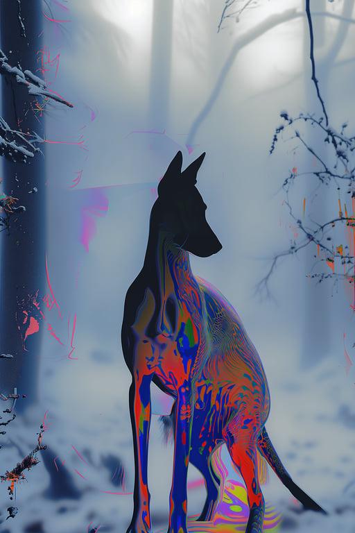 Spectral Canine on a Winter's Dawn