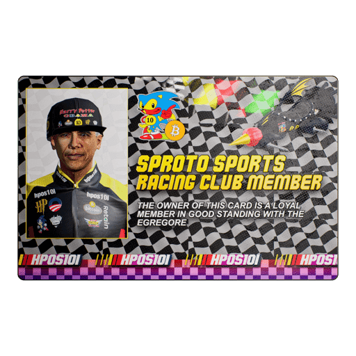 Sproto Sports Racing Club Membership no.88