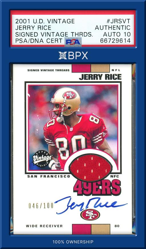 2001 Upper Deck Jerry Rice - PSA Authentic (Cert: 66729614)