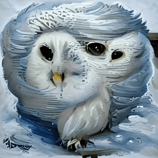 Super-realistic Painting of a Snow Owl