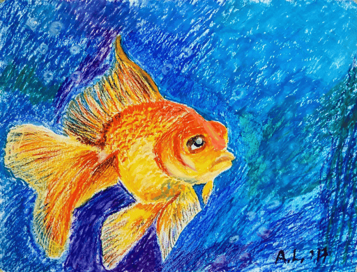 Goldfish Original Painting Art Still Life Painting 