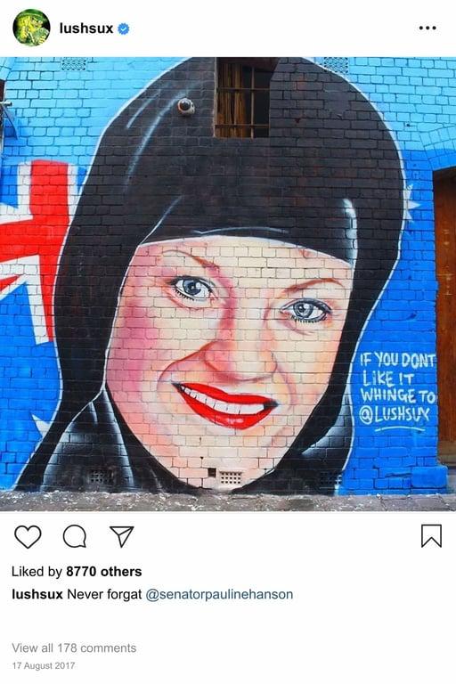 Lushsux #2731 - Mural Pauline Hanson