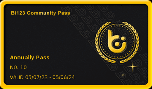 Bi123 Annually Community Pass Card #10