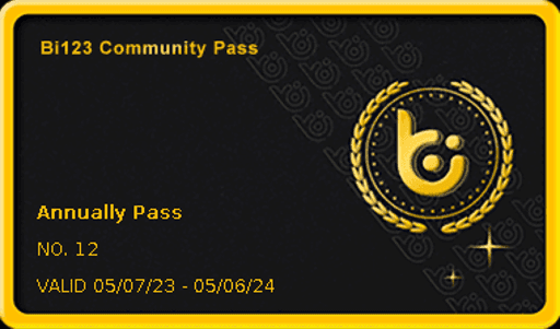 Bi123 Annually Community Pass Card #12