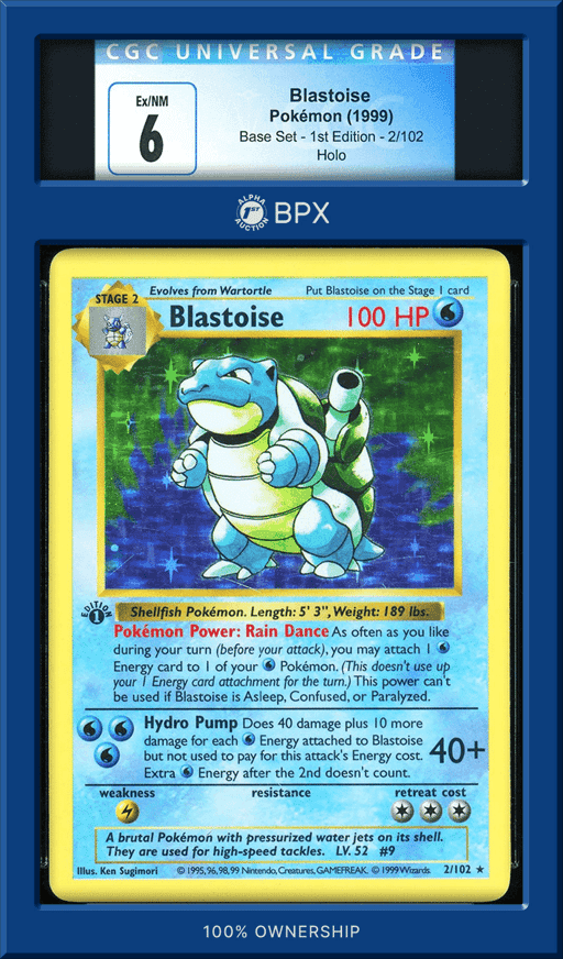 1999  Pokémon Blastoise - CGC 6 (Cert: 4078739058)