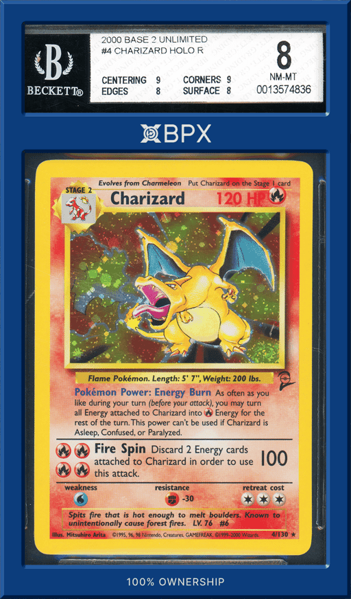 2000 Pokémon Charizard - BGS 8 (Cert: 0013574836)