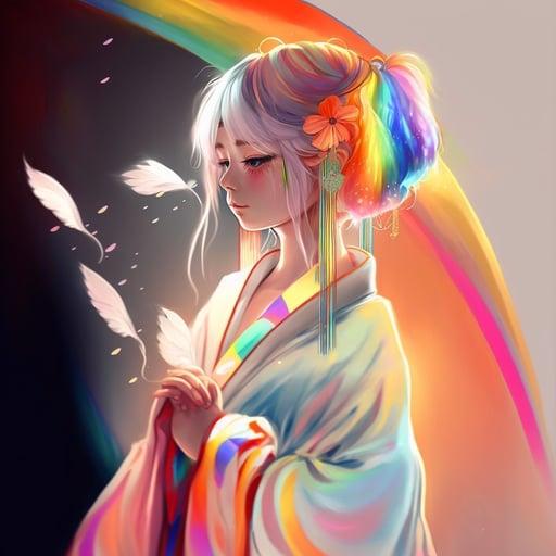 Rainbow hair girl #028