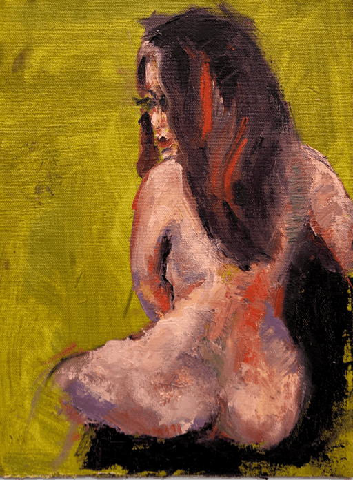 Sexy Nude Woman - Original Oil Painting