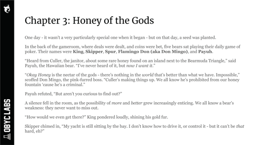 The Odyssey, Chapter 3: Honey of the Gods, AV