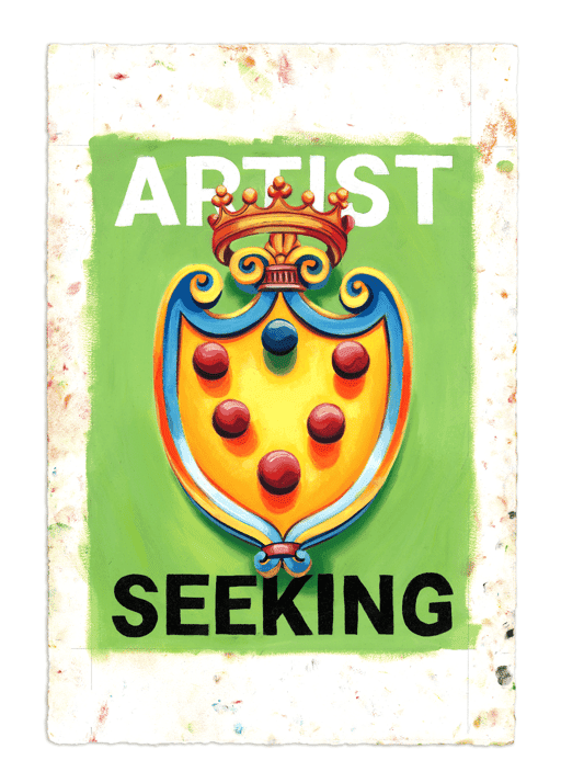 #38 - Artist Seeking Medici – Oil at 12 x 16 in. on 22 x 15 in. BFK Rives