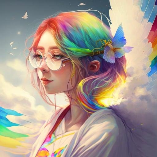 Rainbow hair girl #035