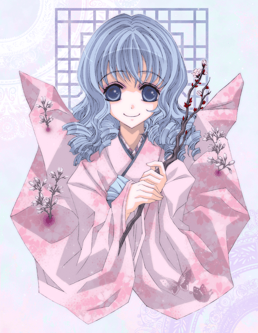 A girl in a SAKURA kimono