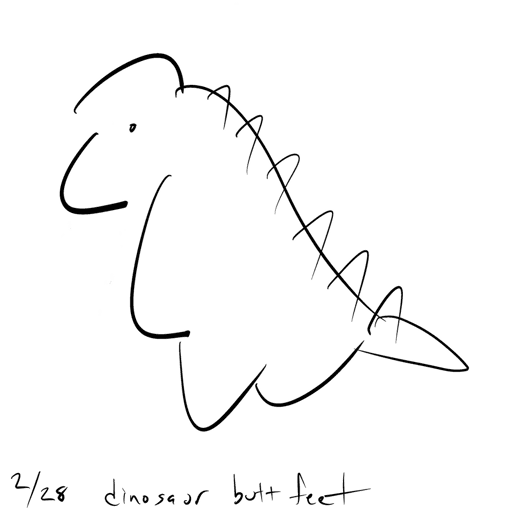 Dinosaur Butt Feet Sketch #1