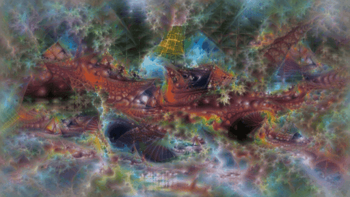 Psychedelic Fractal Voyage Into Inner Space #1 [realesrgan-x4plus render]