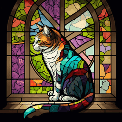 "Tamayura" cat collection Stained glass.