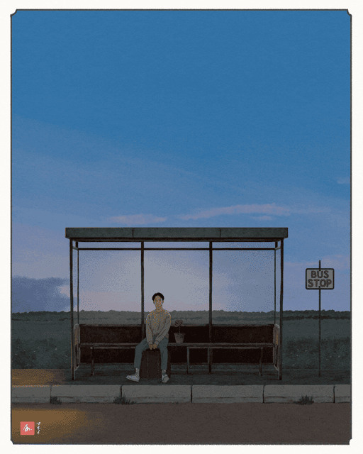 The Bus Stop - Night