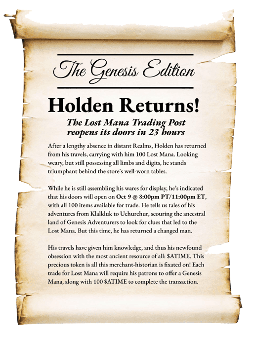 Genesis Edition Volume 1: Holden Returns!