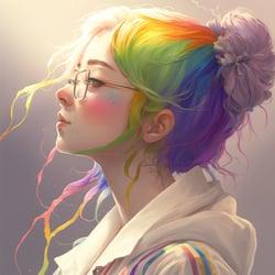 Rainbow hair girl