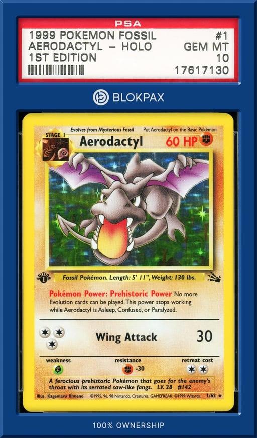 1999 Pokémon Aerodactyl - PSA 10 (Cert: 17617130)