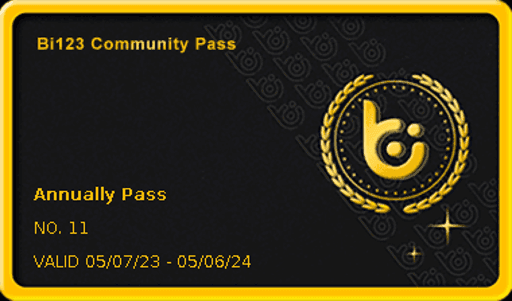 Bi123 Annually Community Pass Card #11