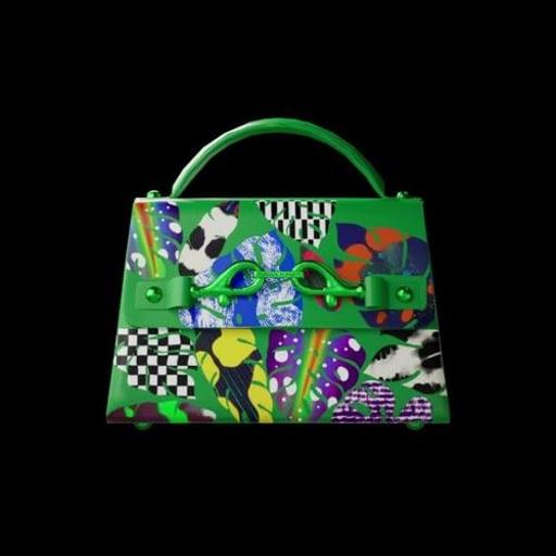 Lou Handbag, Beetle Leaves Green