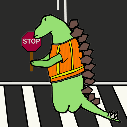 Dinosaur Butt Feet Crossing Guard