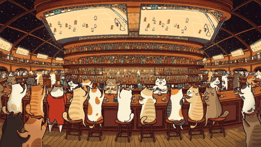 The hidden cat's sports bar