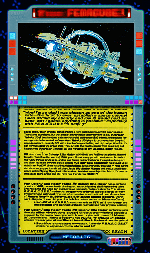 FEMACUBE Vivisection Colony 821a Major