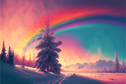 Winter Morning Rainbow