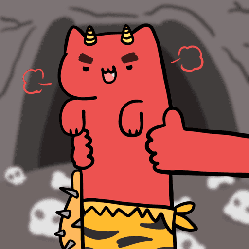 Long long Red oni cat #074