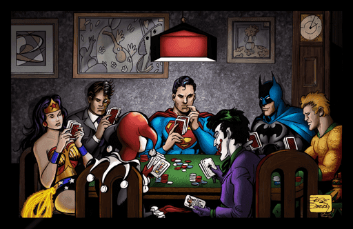 Heroes Playing Poker - Painterly Edition