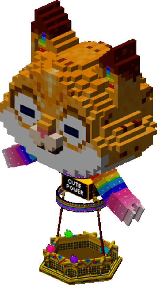 Rainbow cat hot air ballon