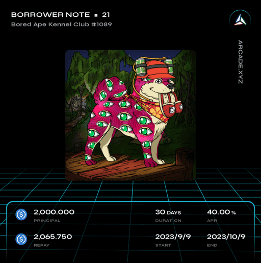 Arcade.xyz Borrower Note