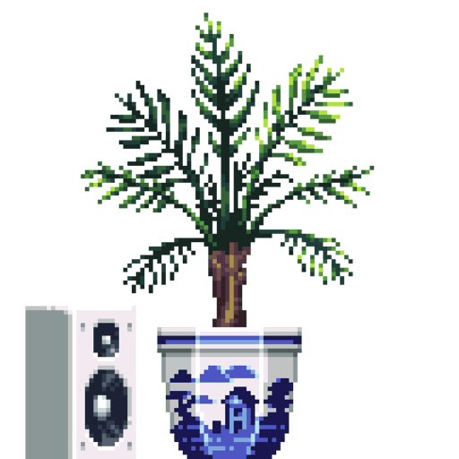 Areca Palm in Porcelain pot with Speaker