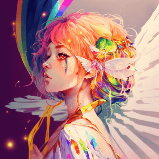 Rainbow hair girl #014