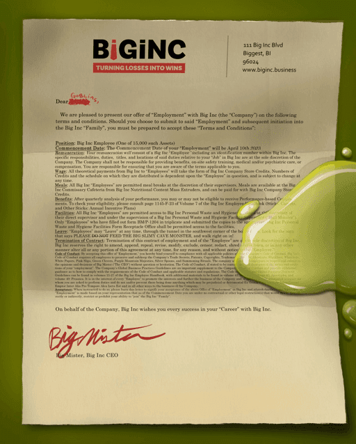 Goblin Acceptance Letter