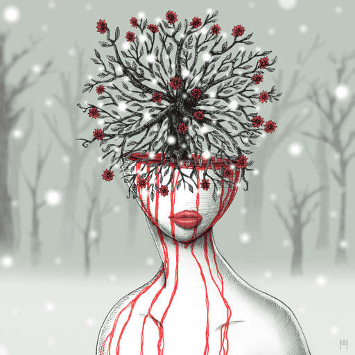 Faceless in the Red and Snow